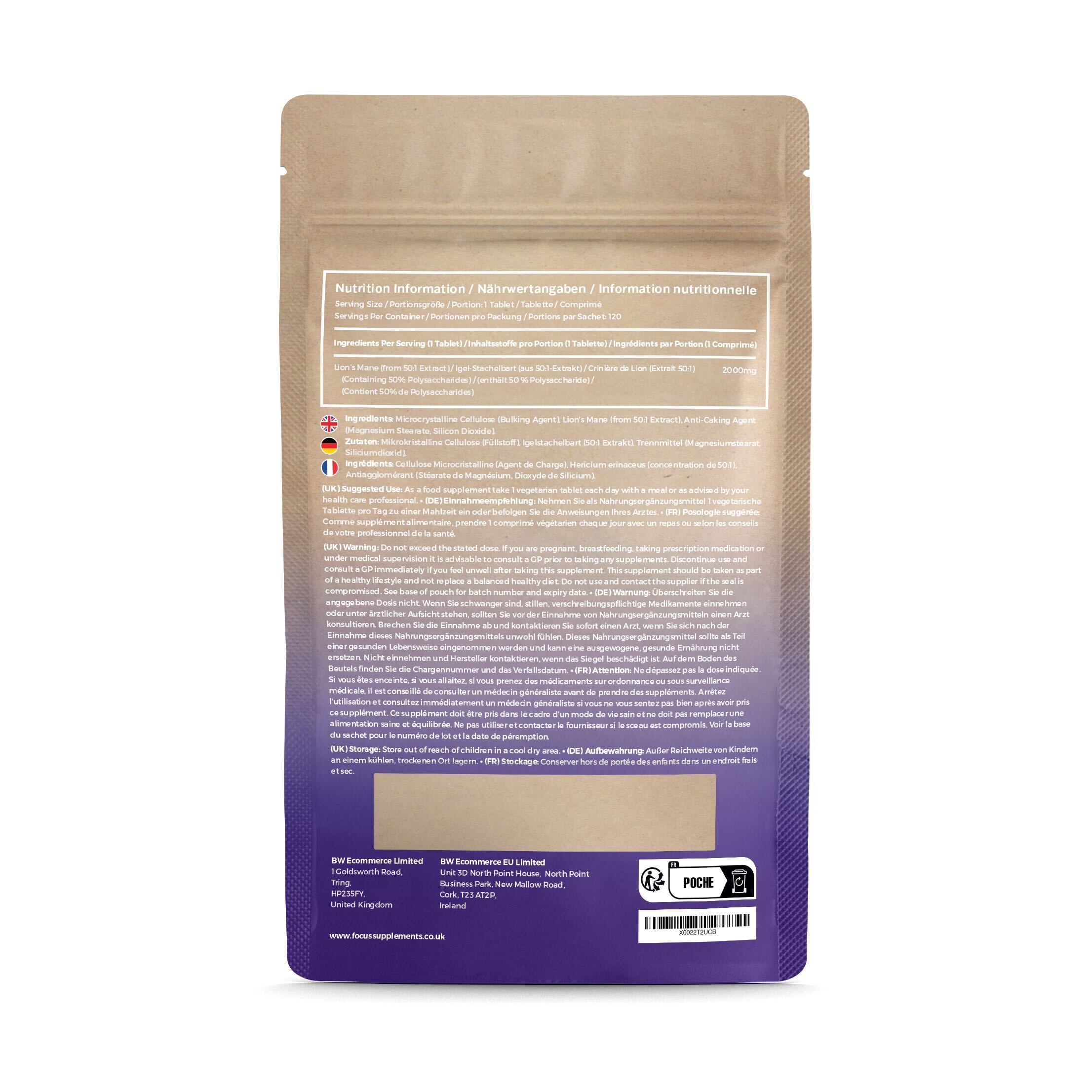 Lion’s Mane 50:1 Extract 2000mg