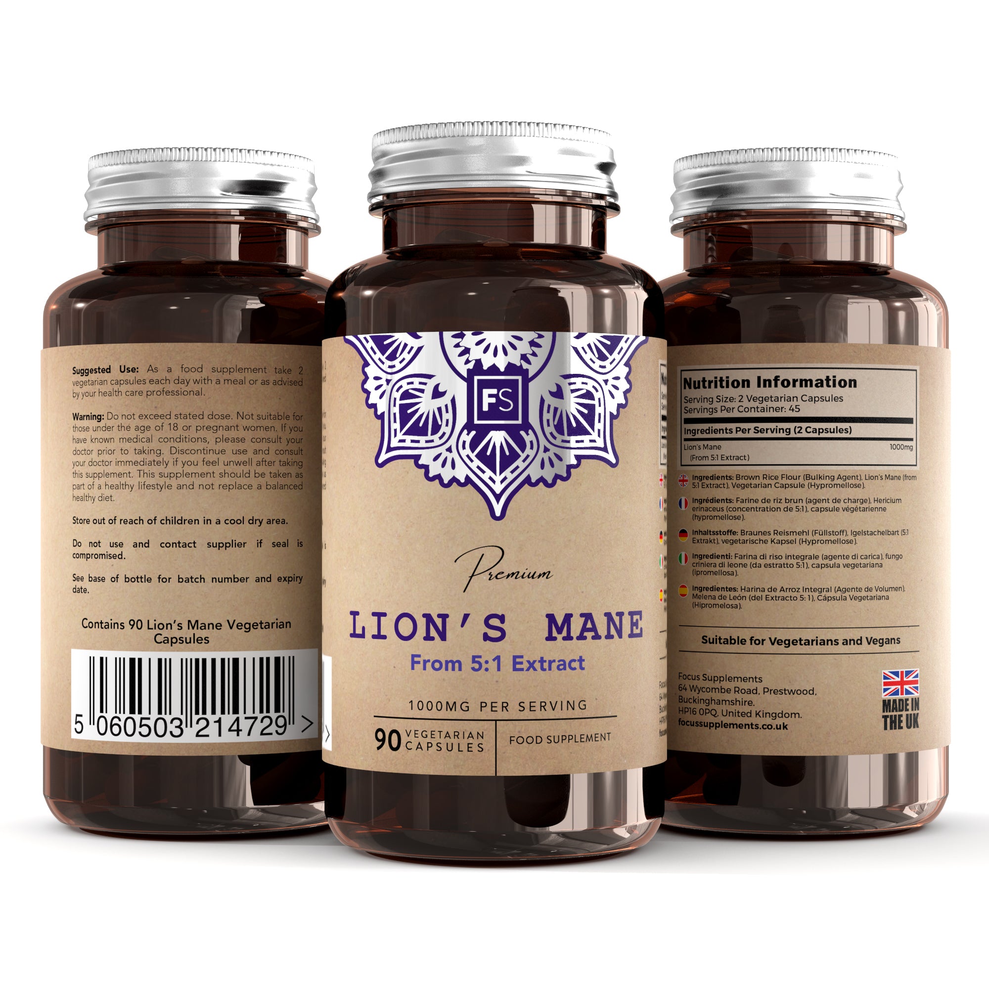 Lion’s Mane 5:1 Extract 1000mg