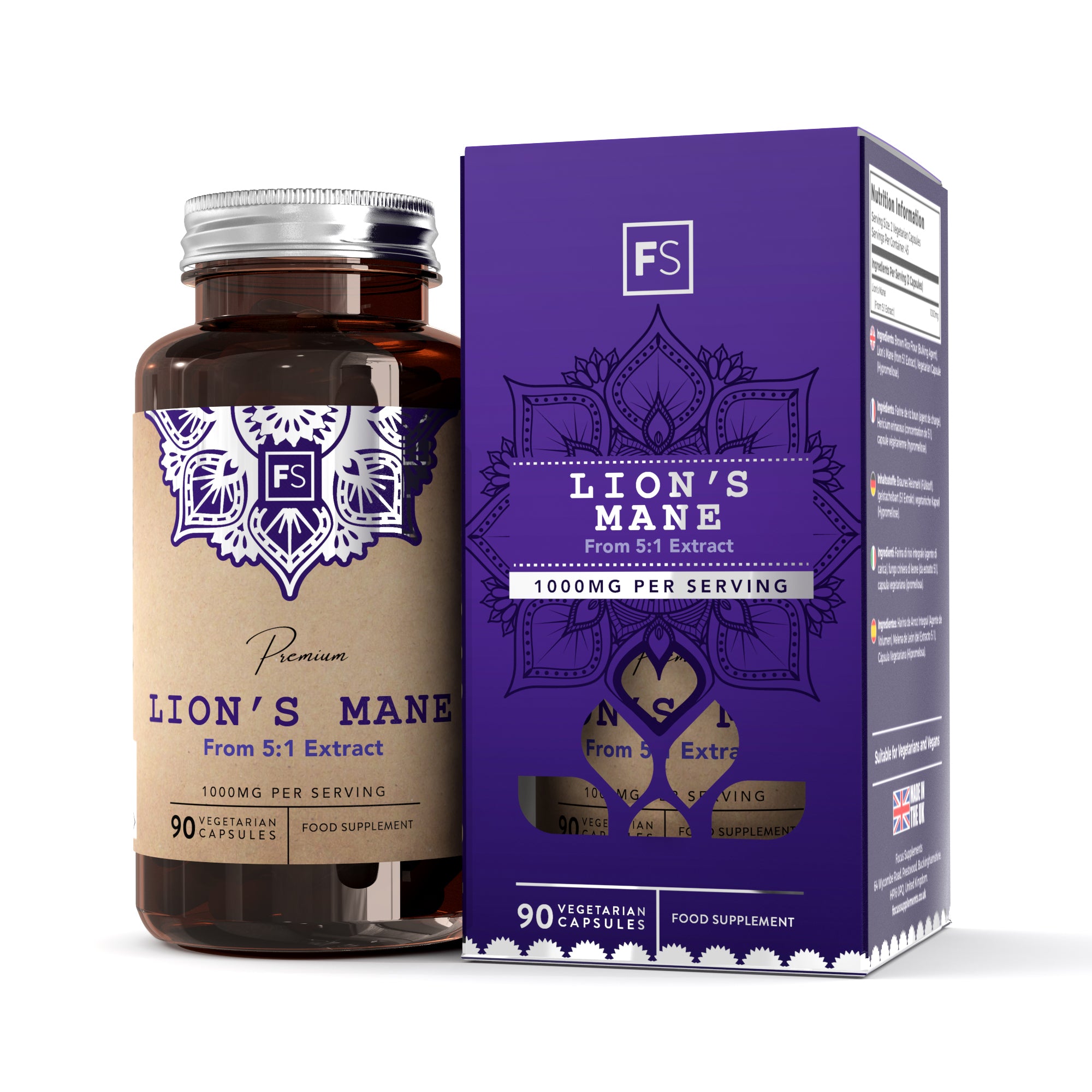 Lion’s Mane 5:1 Extract 1000mg